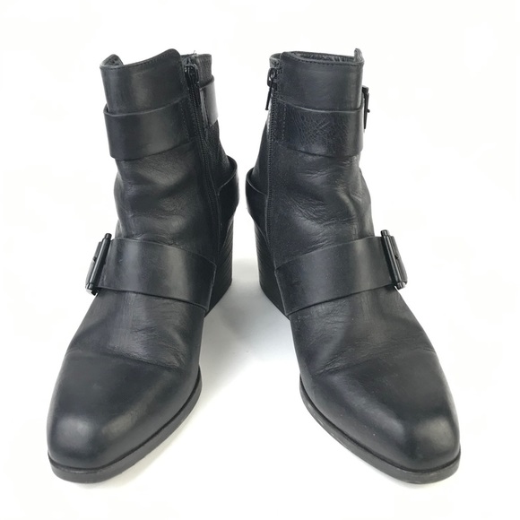 Vic Matie Leather Biker Moto Ankle Buckle Boots - Picture 4 of 8